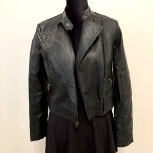 Cropped Faux Leather Jacket (S) | Delias